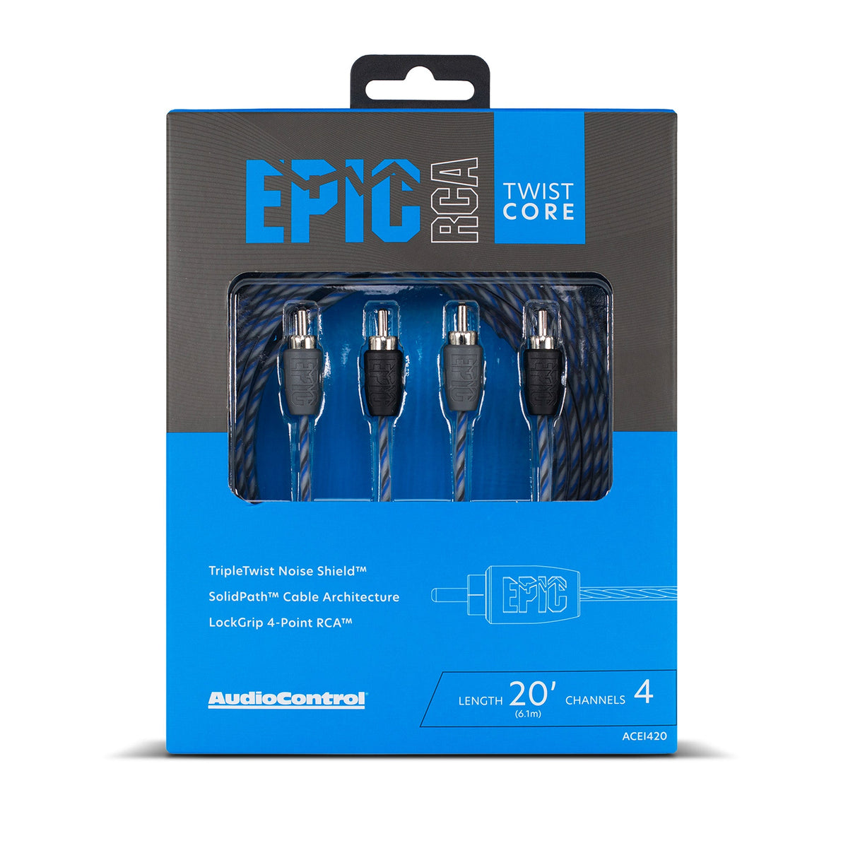 AudioControl EPIC 4-Channel Twistcore Pair RCA Interconnect (17ft - 20ft)