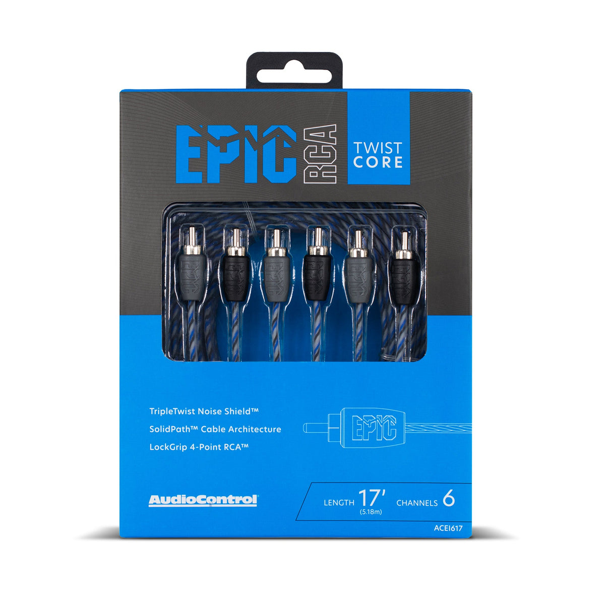 AudioControl EPIC 6-Channel Twistcore Pair RCA Interconnect (12ft - 17ft)