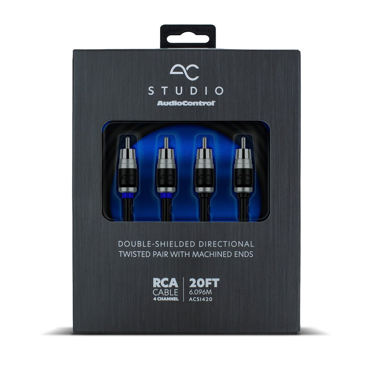 AudioControl AC Studio 4-Channel Double-Shielded Directional Twisted Pair RCA Interconnect (12ft - 20ft)