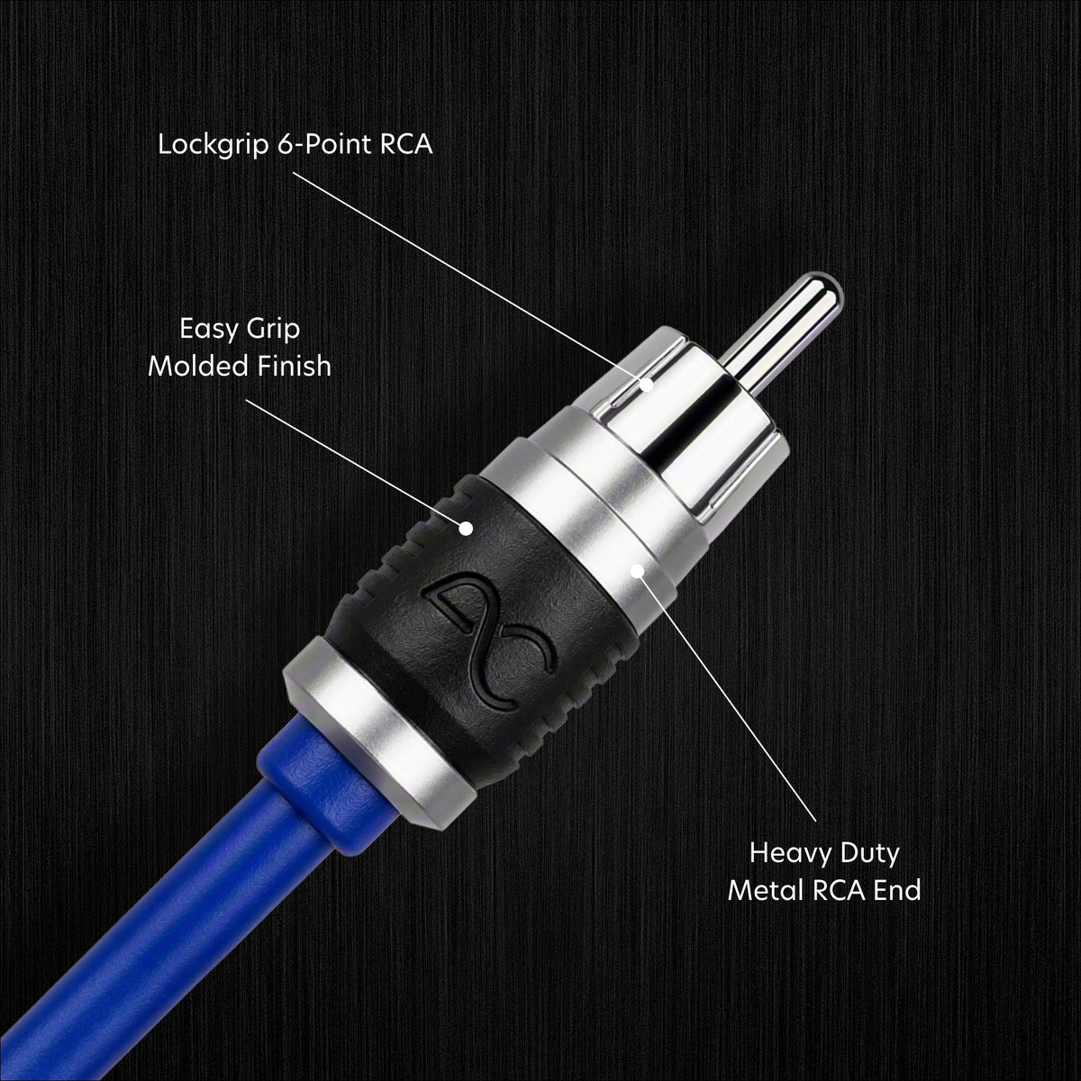 AudioControl AC Studio 4-Channel Double-Shielded Directional Twisted Pair RCA Interconnect (12ft - 20ft)