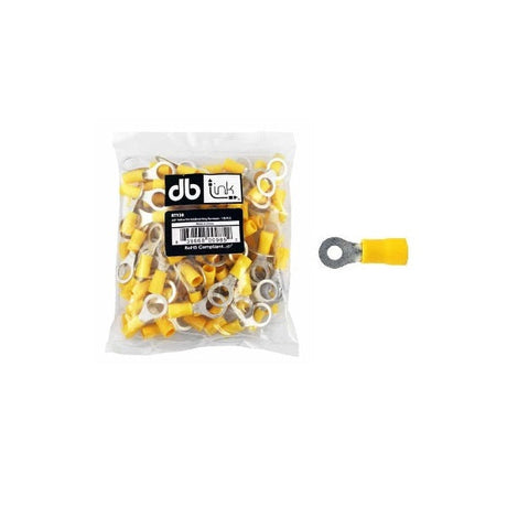 DB Link RTY14 : 1/4in Yellow Pre Insulated Round Shape Terminal