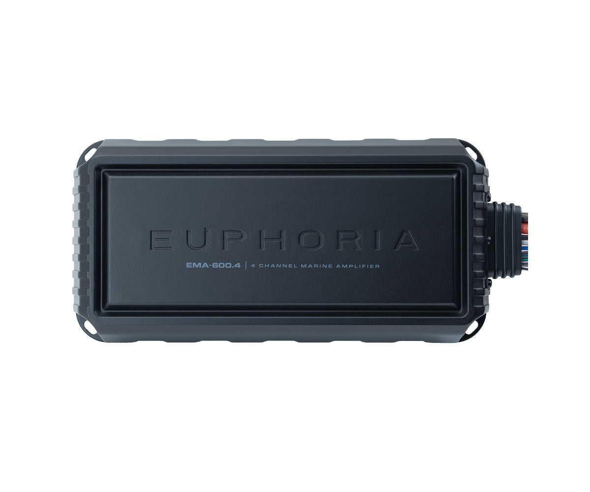 Euphoria EMA-600.4 : Marine 4-channel Class D amplifier includes matched wire harness