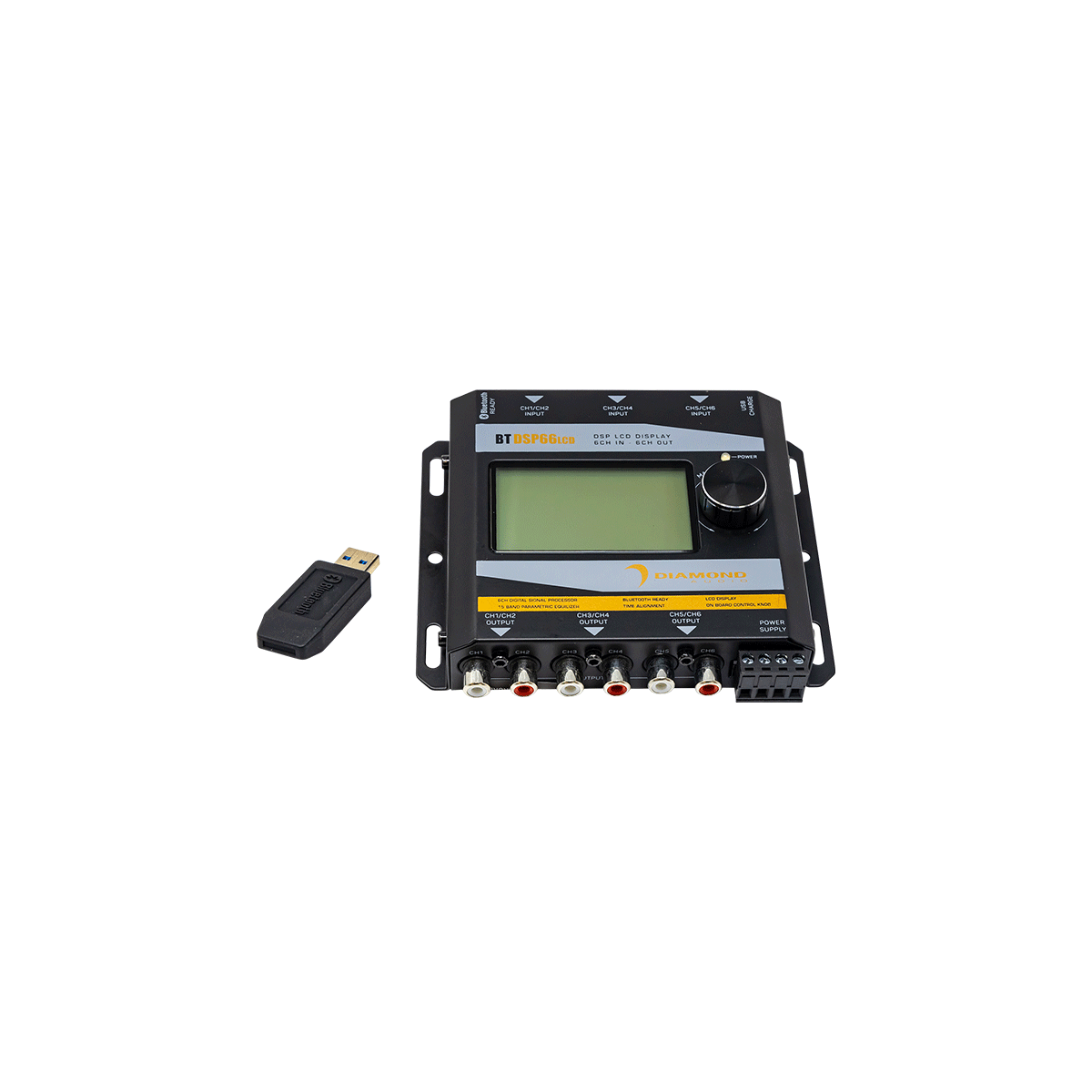 Diamond Audio 6-Channel Digital Signal Processor W/Bluetooth & LCD Display - BTDSP66LCD