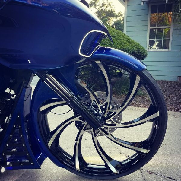 30 Inch XR9 3D Black Double Cut Harley Wheel