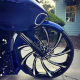 30 Inch XR9 3D Black Double Cut Harley Wheel