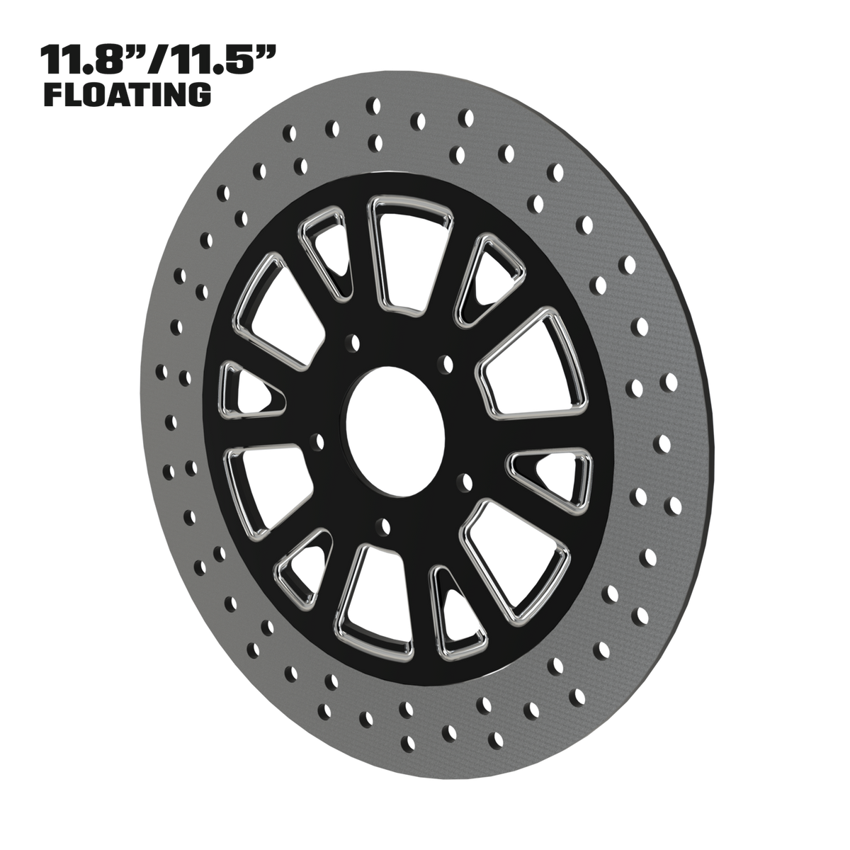 Centerfold 11" floating rotor in black double cut