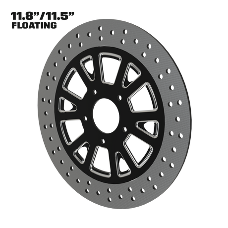 Centerfold 11" floating rotor in black double cut