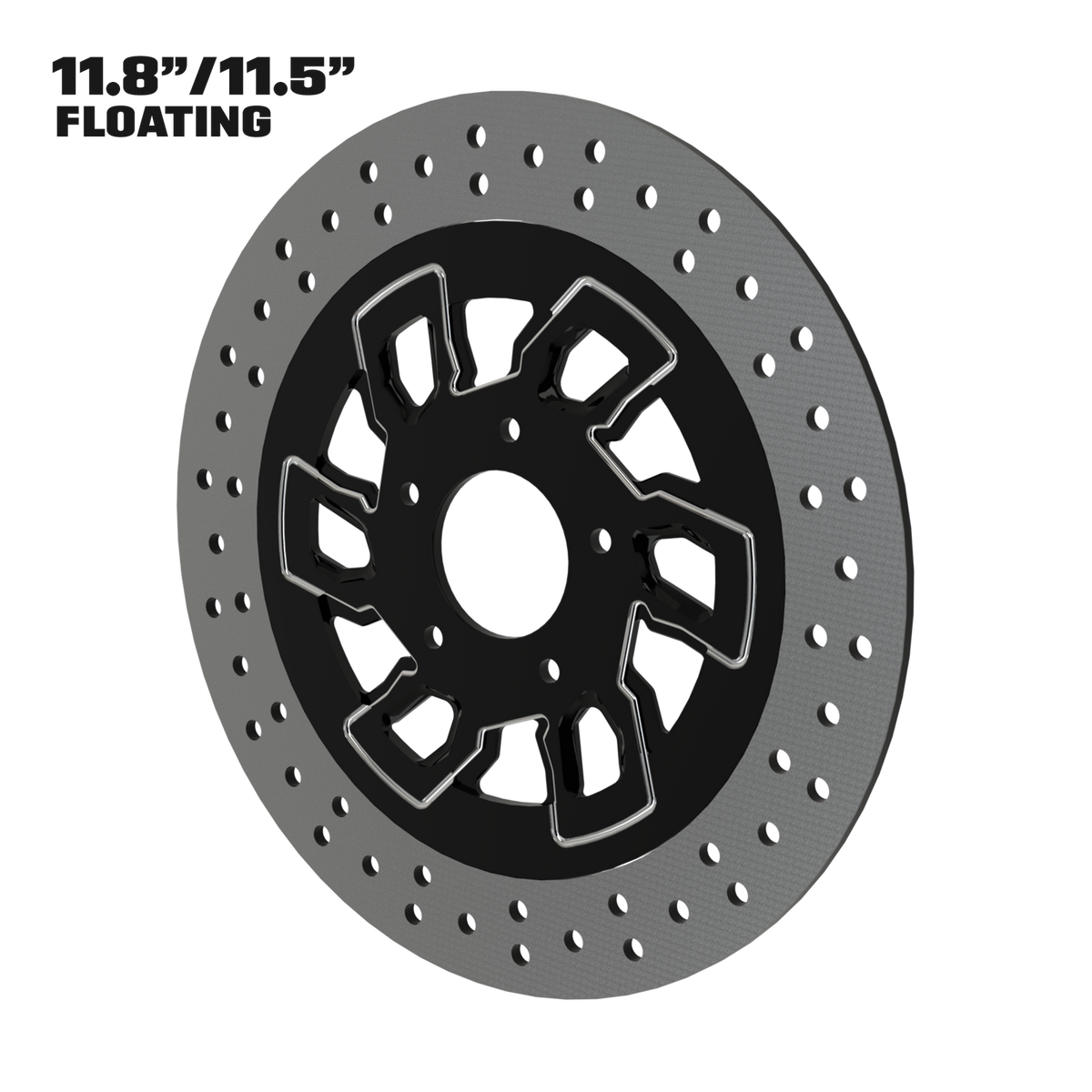 D6 11" floating rotor in black contrast cut