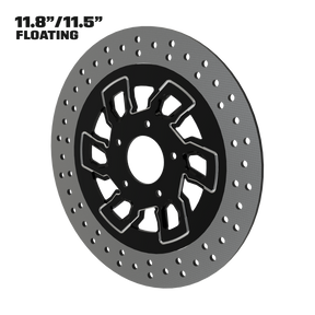 D6 11" floating rotor in black contrast cut
