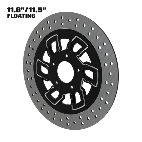 D6 11" floating rotor in black contrast cut