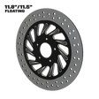 Derailed 11" floating rotor in black double cut