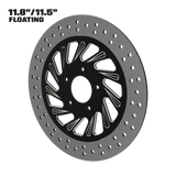 Derailed 11" floating rotor in black double cut