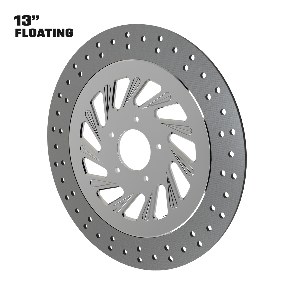 Derailed 13" floating rotor in polished