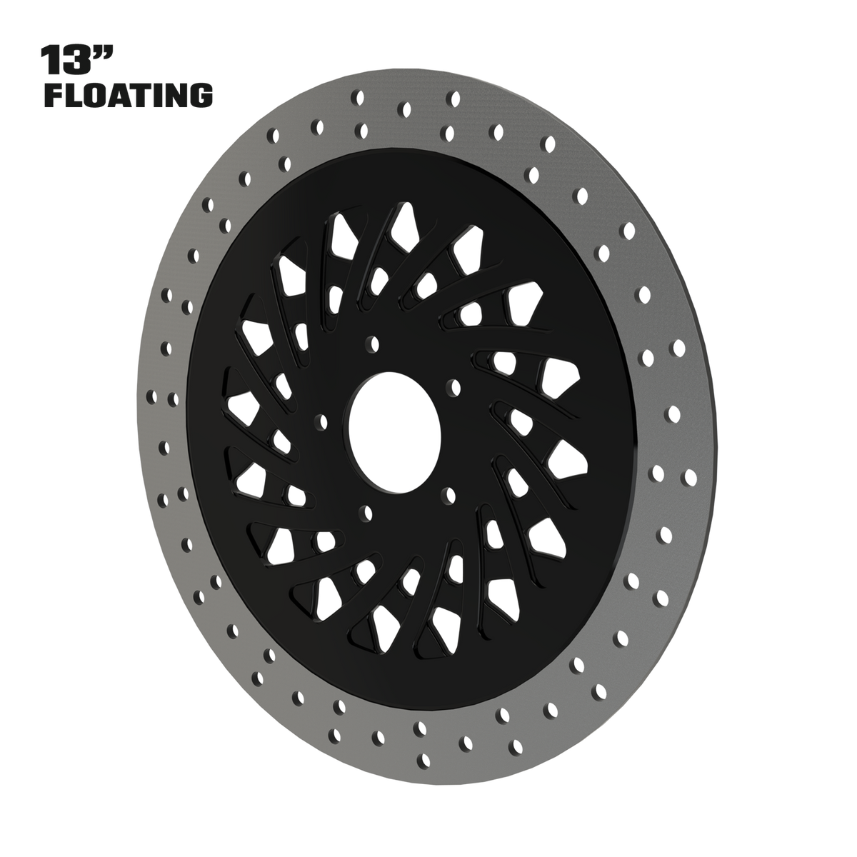 Dirty Spoke 13" Floating Rotor in Black