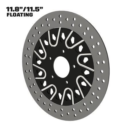 Dirty Spoke 11" Floating Rotor in Black Contrast Cut