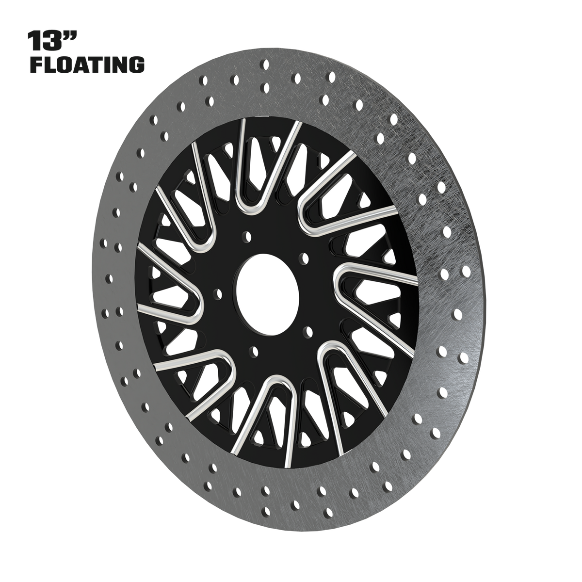 Dirty Spoke 13" Floating Rotor in Black Contrast Cut