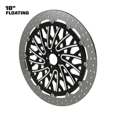 Dirty Spoke 18" Floating Rotor in Black Contrast Cut