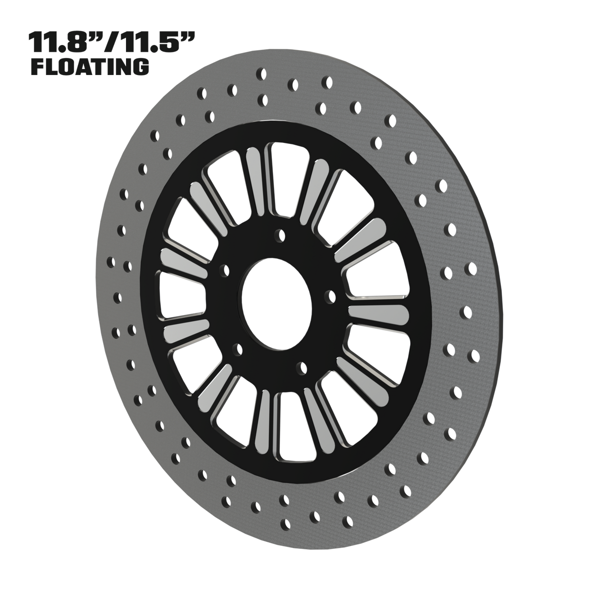 Elliptical Illusion 11" floating rotor in black double cut
