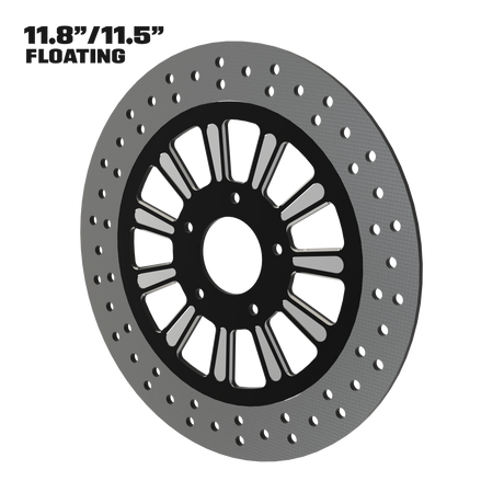 Elliptical Illusion 11" floating rotor in black double cut