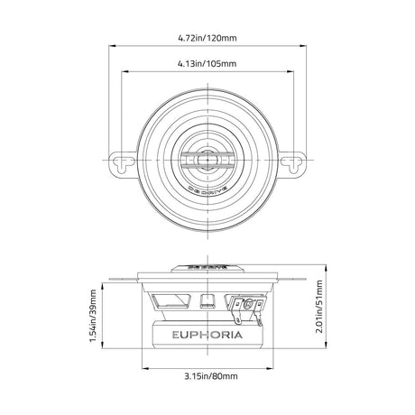 Euphoria ES3 35 : 3.5" 2-Way Loudspeaker (1 Pair)