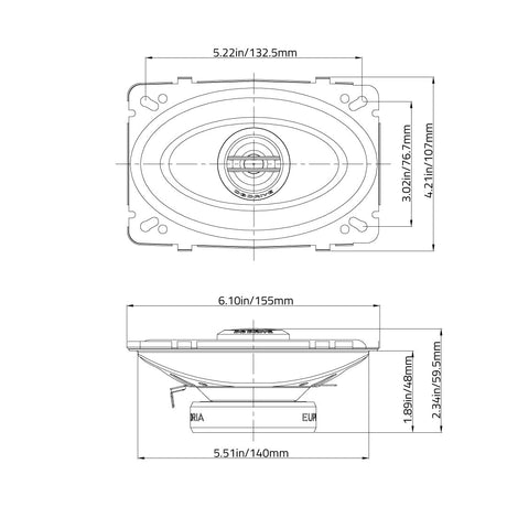 Euphoria ES3 46 : 4"×6" 2-Way Loudspeaker (1 Pair)
