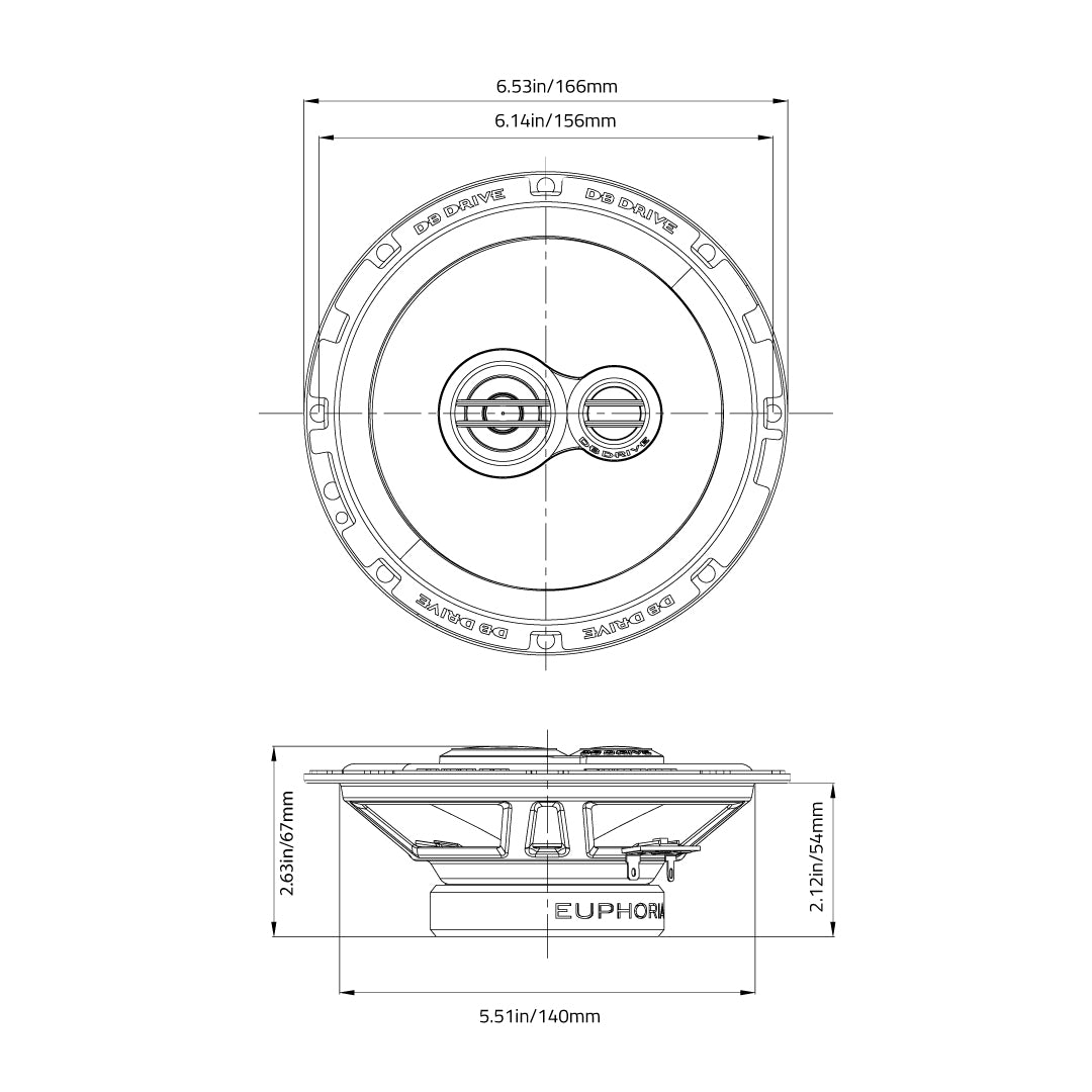 Euphoria ES3 603 : 6.5" 3-Way Loudspeaker (1 Pair)