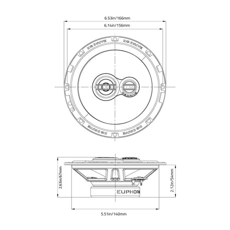 Euphoria ES3 603 : 6.5" 3-Way Loudspeaker (1 Pair)