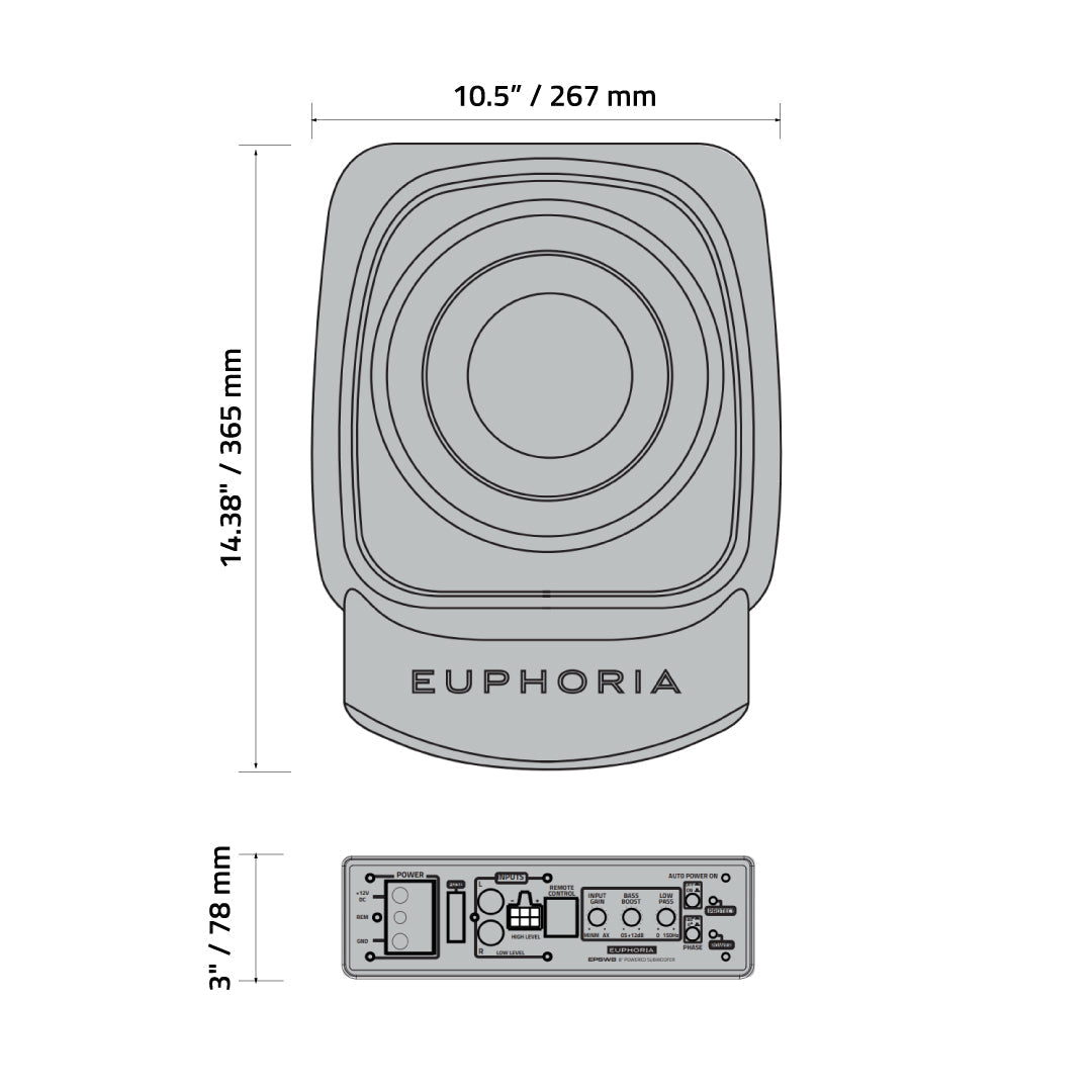 Euphoria EPSW10 : 10" Underseat Active Subwoofer