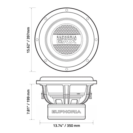 Euphoria EWXC15D4 : 15" Dual 4-Ohm Competition Subwoofer