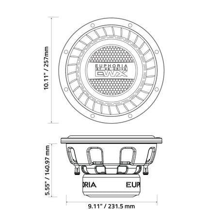 Euphoria EWXPW10D4 : 10" Dual 4-Ohm Subwoofer