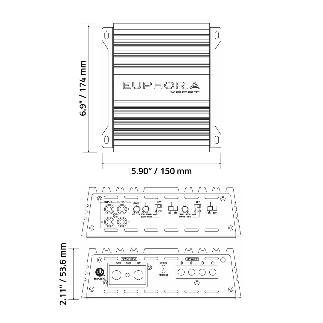 Xpert EX2K : Full Range Class D Mono Power Sports Amplifier