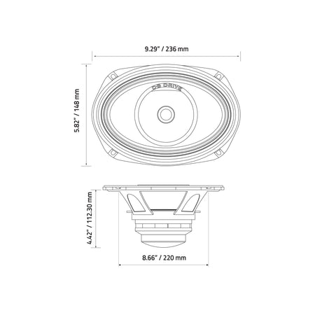 Xpert EX69NCD : NEO 6"×9" 2-way W/Rear Loaded Compression Driver (1 Pair)