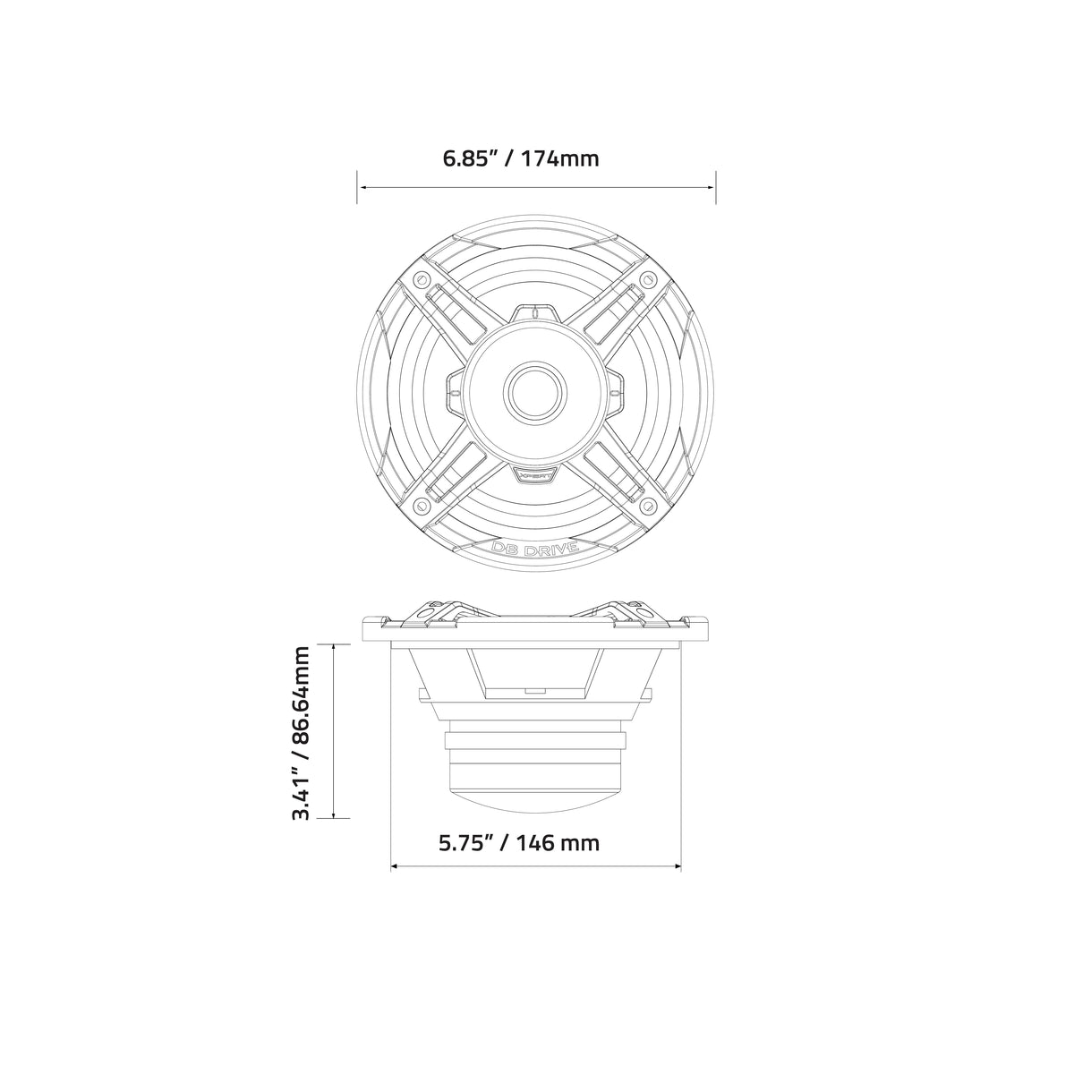 Xpert EX6NCD : 6.5 in. 2-Way NEO Loudspeaker W/ Back Mounted Compression Driver