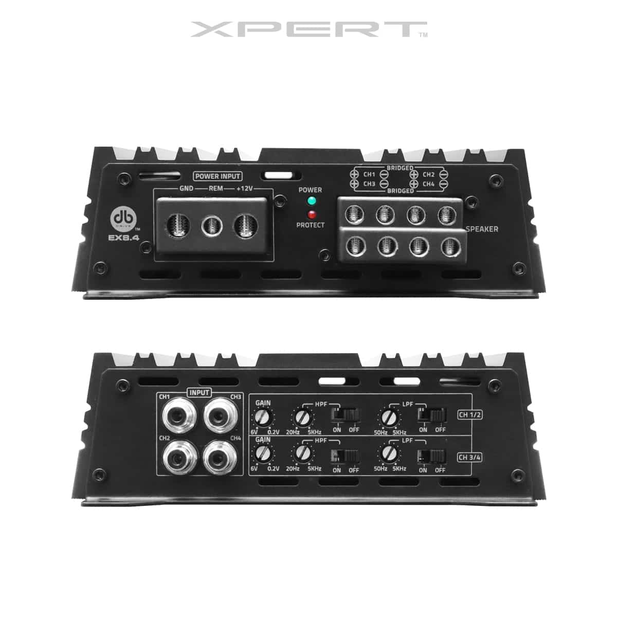 Xpert EX8.4 : 4 X 400 Full Range Class D 4 Channel Power Sports Amplifier