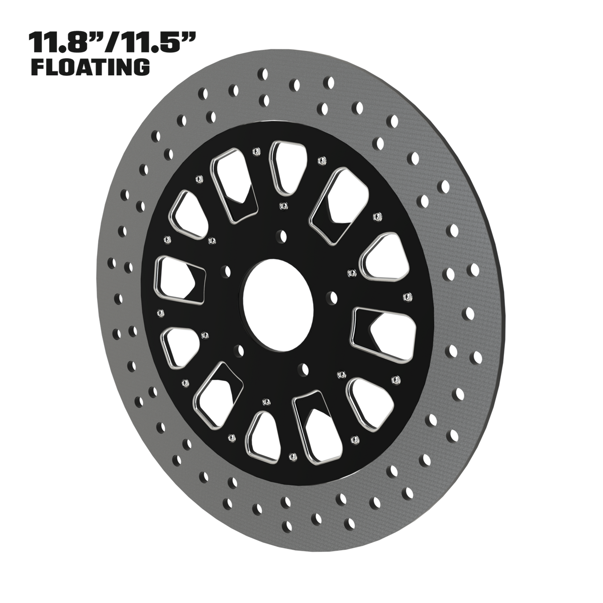 Excalibur 11" floating rotor in black double cut