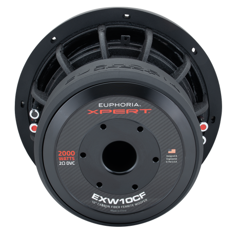 Xpert EXW10CF : 10 in. Dual 2-Ohm Carbon Fiber Subwoofer With Ferrite Magnet