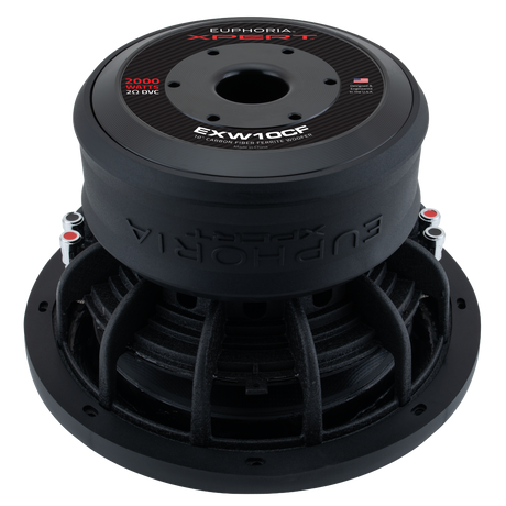 Xpert EXW10CF : 10 in. Dual 2-Ohm Carbon Fiber Subwoofer With Ferrite Magnet