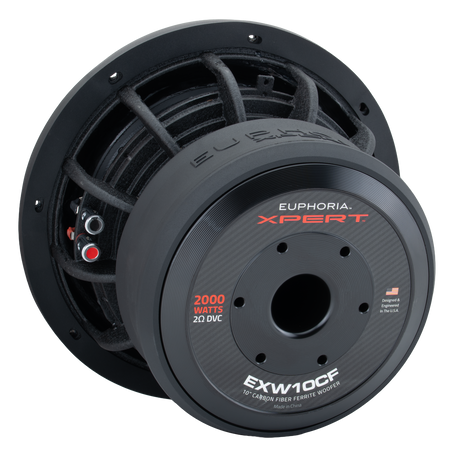 Xpert EXW10CF : 10 in. Dual 2-Ohm Carbon Fiber Subwoofer With Ferrite Magnet