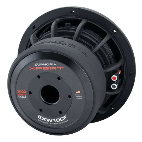 Xpert EXW10CF : 10 in. Dual 2-Ohm Carbon Fiber Subwoofer With Ferrite Magnet
