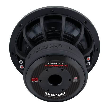 Xpert EXW12CF : 12 in. Dual 2-Ohm Carbon Fiber Subwoofer With Ferrite Magnet