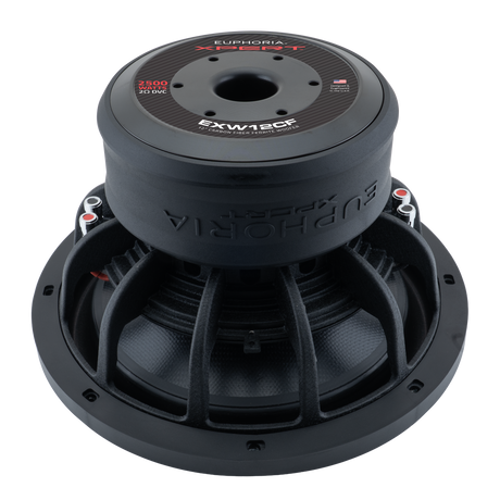Xpert EXW12CF : 12 in. Dual 2-Ohm Carbon Fiber Subwoofer With Ferrite Magnet
