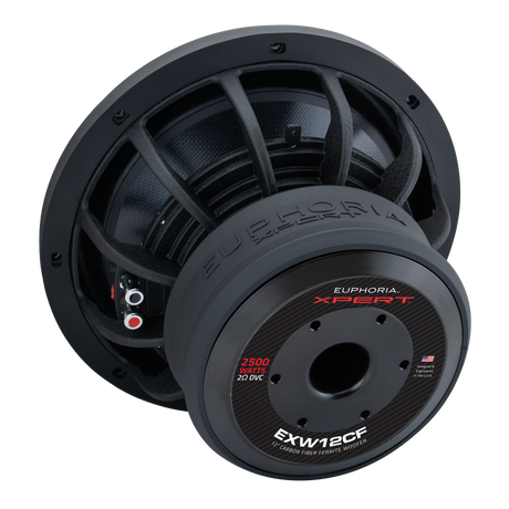 Xpert EXW12CF : 12 in. Dual 2-Ohm Carbon Fiber Subwoofer With Ferrite Magnet