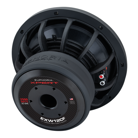 Xpert EXW12CF : 12 in. Dual 2-Ohm Carbon Fiber Subwoofer With Ferrite Magnet
