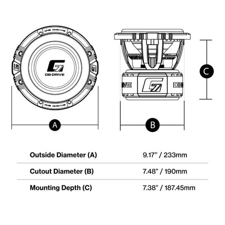 DB Drive G7 8.2 : 8" Dual 2-Ohm Subwoofer