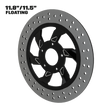 F22 11" floating rotor in black double cut