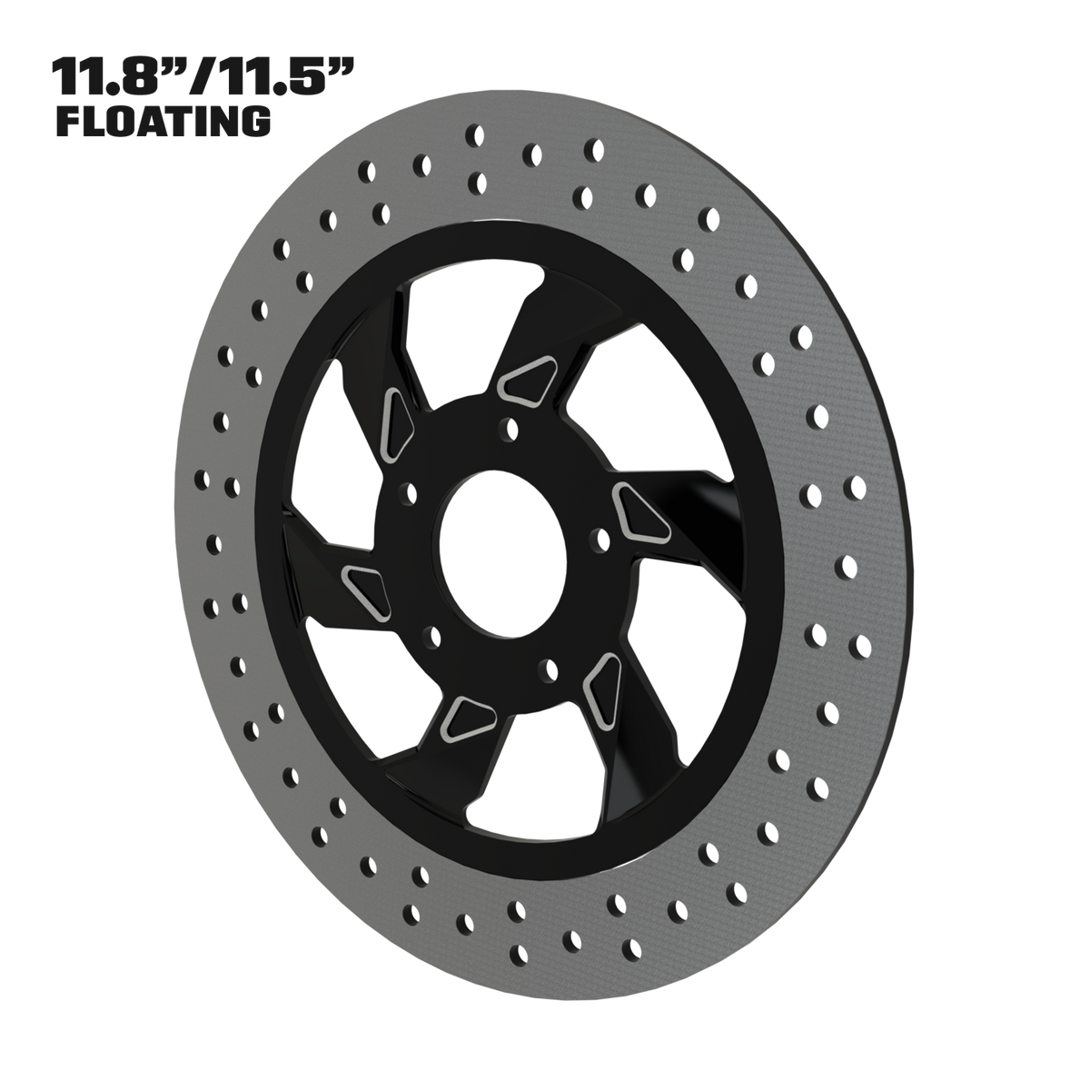 F22 11" floating rotor in black double cut