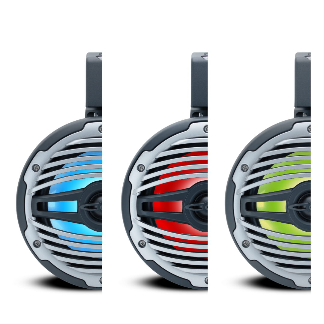 Euphoria ERMT77-W : 7.7" REFERENCE MARINE TOWER SPEAKER W/ RGB ACCENT LIGHTING - WHITE - Sold as Pair