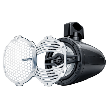 Euphoria ERMT77-W : 7.7" REFERENCE MARINE TOWER SPEAKER W/ RGB ACCENT LIGHTING - WHITE - Sold as Pair