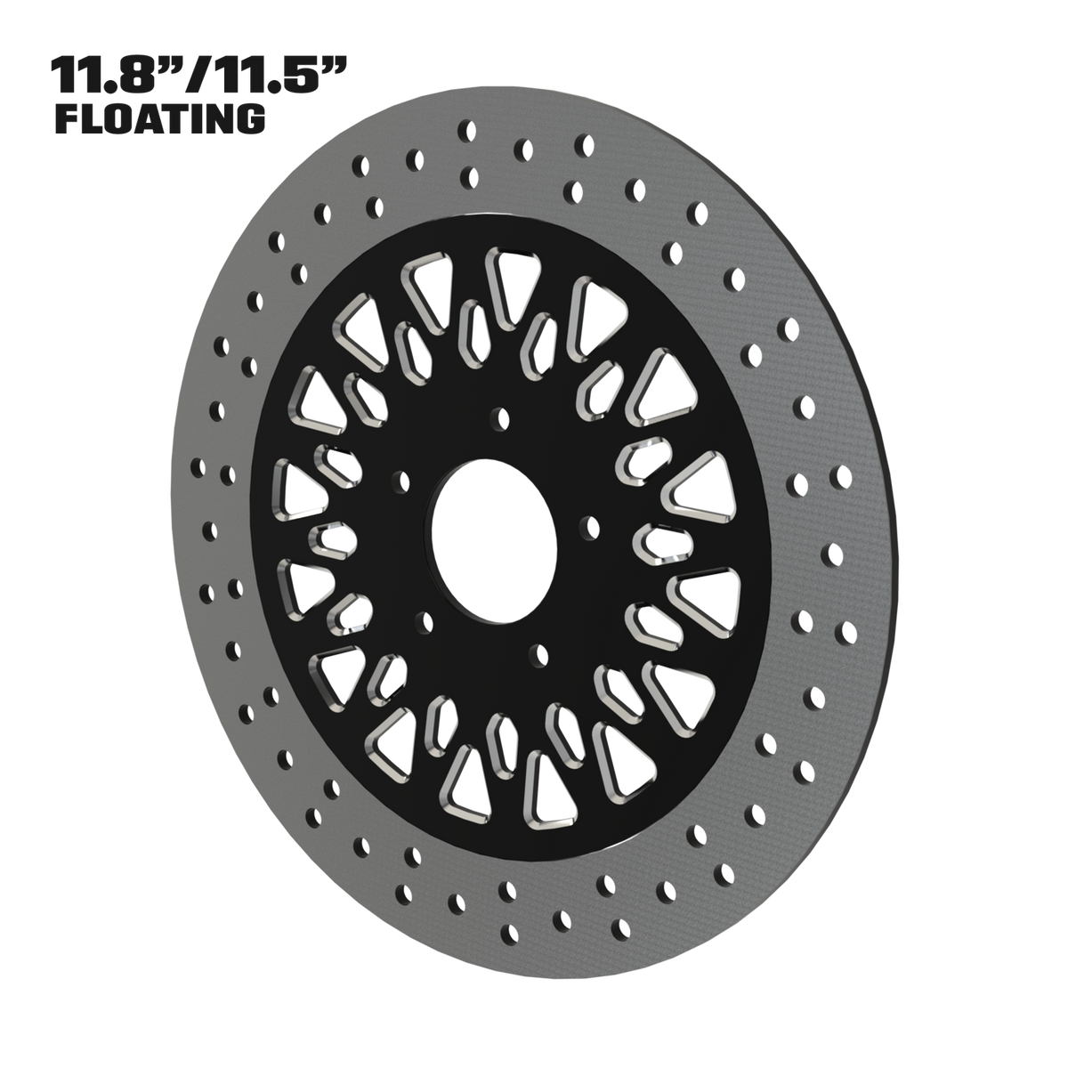 Gasser 11" floating rotor in black double cut