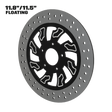 Guinzu 11" floating rotor in black double cut